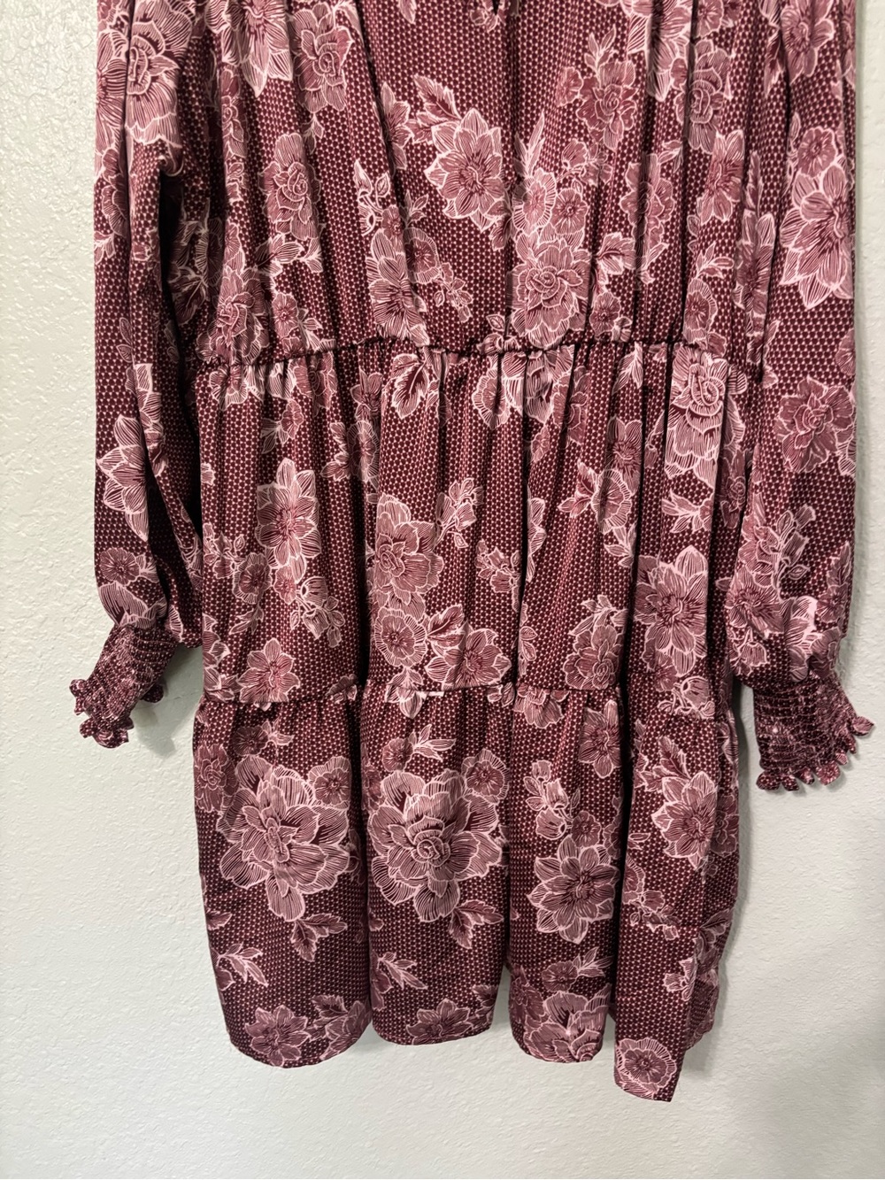 ELOQUII Elements Womens Plus Size Satin Dress with Ruffle Yoke - Picture 4 of 7